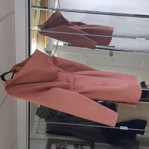 Faux suede soft hooded Midi trench